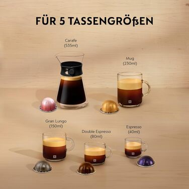 Nespresso Krups XN910B Vertuo Next: Кавомашина капсульна, 1.1л, розпізнавання капсул, 6 розмірів, сірий