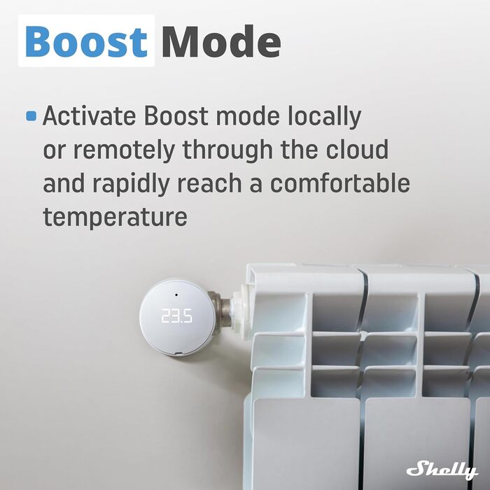 Shelly Blu TRV (3 шт.) + Shelly Blu Gateway Gen3: Розумний терморегулятор Bluetooth/Zigbee, точне регулювання температури, сумісність з Alexa та Google Home