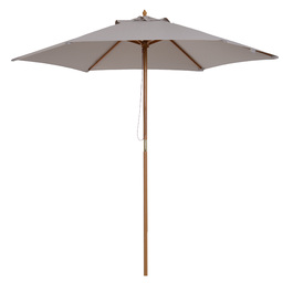 Outsunny Parasol, садова парасолька, 3 яруси, захист від сонця, бамбук 180/㎡ поліестер, сірий, Ø2.5 x 2.3 м