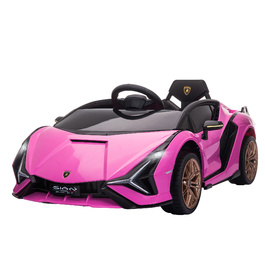 Дитячий електромобіль HOMCOM Lamborghini, 3-5 км/год, з дистанційним керуванням, для дітей 3-5 років, рожевий