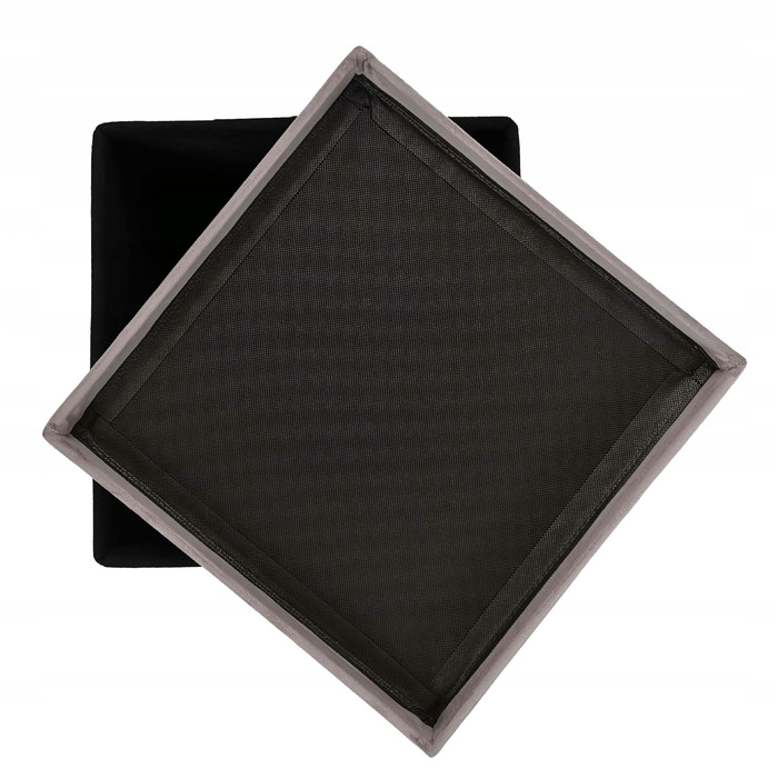 Квадратний оббитий пуф Kontrast сірого кольору зрідним сховищем, 30x30x30 см
