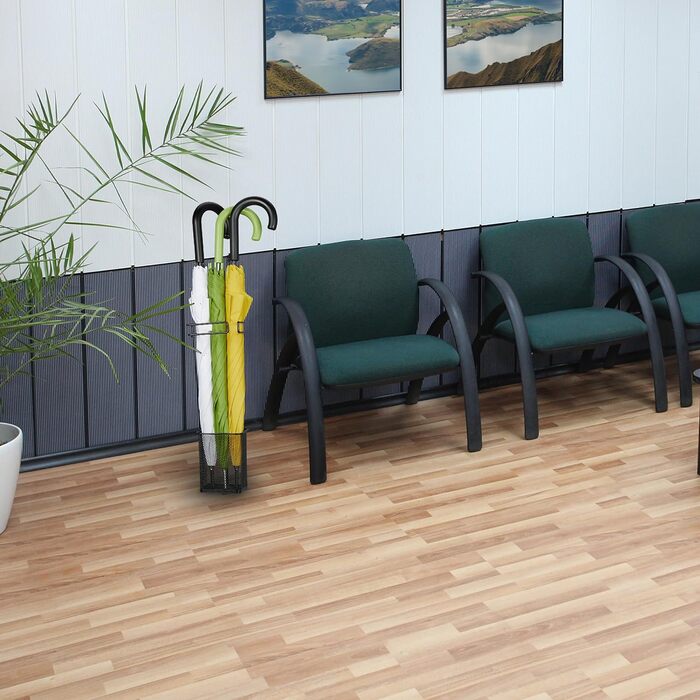 Підставка для парасольок Relaxdays, 52,5x13,5x13,5 см, металева, квадратна, сучасна, чорна