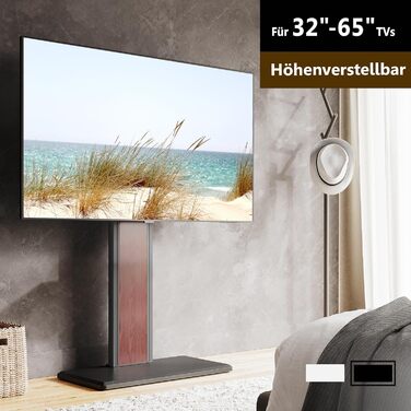 Стійка для телевізора FITUEYES з поличкою, для телевізорів 32-65 дюймів, до 40 кг, VESA 400x400 мм, регульована по висоті, поворотна
