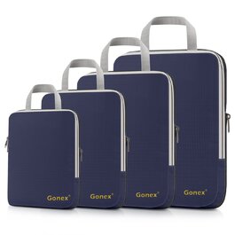 Набір компресійних органайзерів для одягу в подорожі Gonex, 4 шт., темно-синій