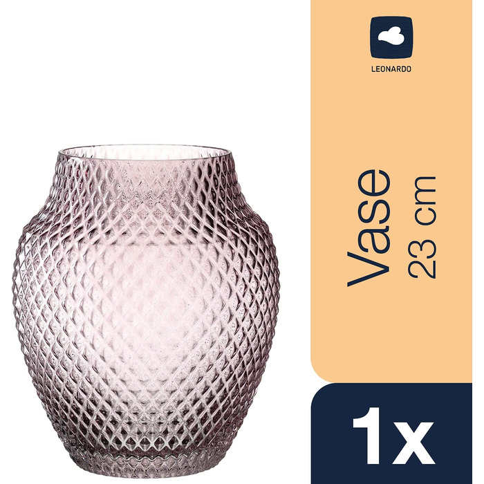 Ваза LEONARDO HOME POESIA 22,5 см, скло, рожева