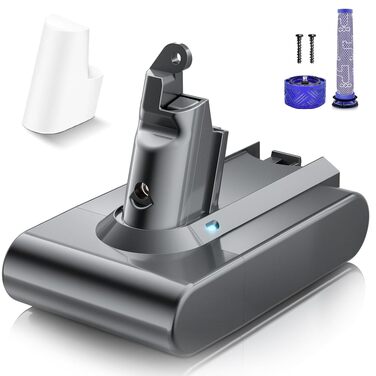 Акумулятор для пилососа Dyson V6 (Powtree) + 2 фільтри + захисна кришка + гвинти, Сірий