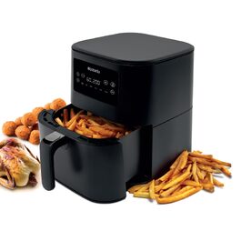 Аерофритюрниця Brabantia Airfryer XL 4-5.7л, 1700 Вт, 8 програм, цифровий сенсорний дисплей, без PFAS, чорна, BBEK1134
