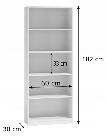 Стелаж TopEshop Office, 60 x 182 x 30 см, білий