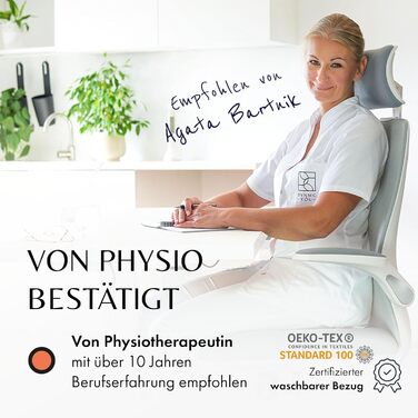 Подушка для стільця DYNMC Keilkissen – ортопедична, чорна, для офісу та дому. Підвищує комфорт, розроблена з фізіотерапевтом, для дорослих