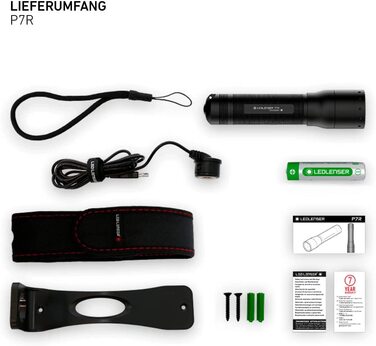 Ліхтарик Ledlenser P7R, акумуляторний, LED, 1000 люмен, 210 м, 40 годин, фокусування