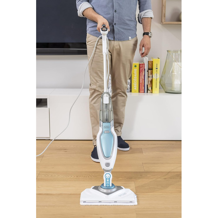 Парова швабра Black+Decker FSM1630 Deluxe для миття підлоги, 1600 Вт, знімна основа 180°, мікрофібра, для твердих покриттів
