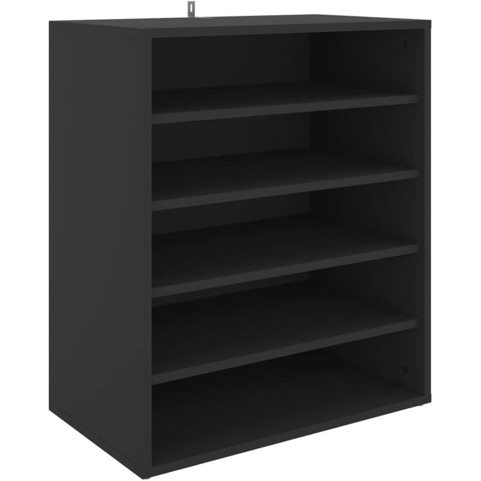 Взуттєва шафа vidaXL, 5 полиць, настінна, чорна, 60x35x70 см, ДСП, органайзер для взуття