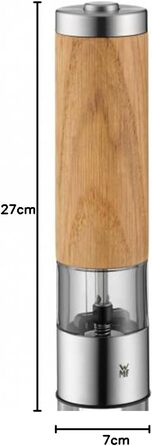 Електричний млин для солі та перцю WMF Ceramill 21,5 см, дуб, нержавіюча сталь, керамічний механізм