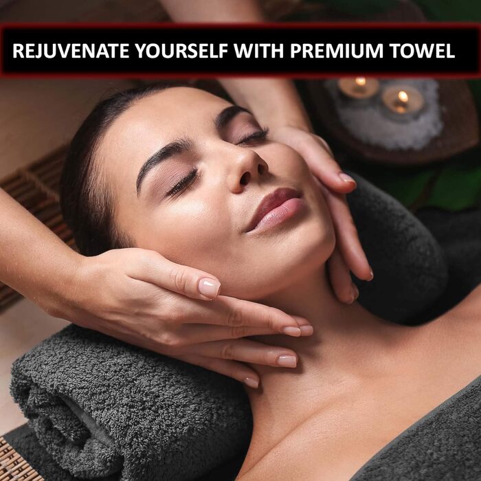 Набір із 4 великих рушників SweetNeedle 70x140 см, 500 г/м², 100% бавовна, готельна якість, високої поглинання, для ванної, душу, пляжу, щоденного використання, сірий
