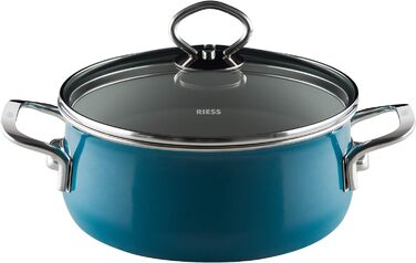 Набір посуду Riess Nouvelle Aquamarin Extra Stark, 5 предметів: каструлі з кришками 16 і 20 см, сотейник з кришками 16 і 20 см, ковшик 12 см