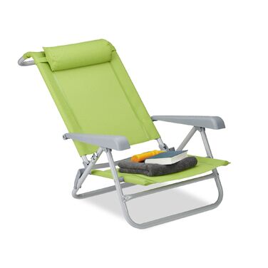 Розкладний шезлонг Relaxdays з подушкою для шиї