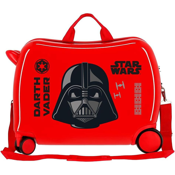 Дитяча валіза Star Wars Дарта Вейдера, 34 л, ABS, червона, 4 колеса, кодовий замок, 50x38x20 см, ручна поклажа