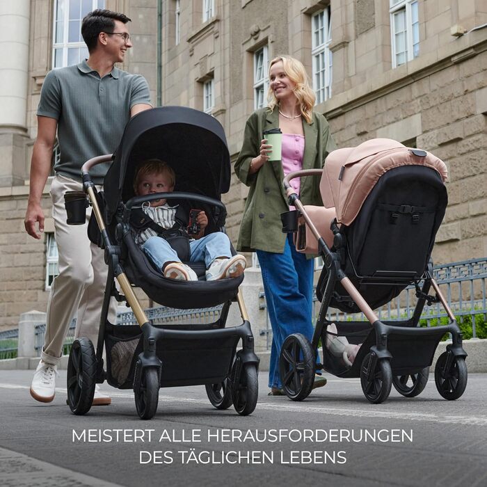 Дитяча коляска Kinderkraft MOOV2 4 в 1 з автокріслом I-SIZE, чорна (CLASSIC)