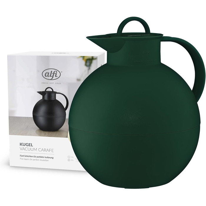 Термос Alfi Kugel 0.94л Smoke Pine Green: дизайнерський термос з нержавіючої сталі, BPA-free