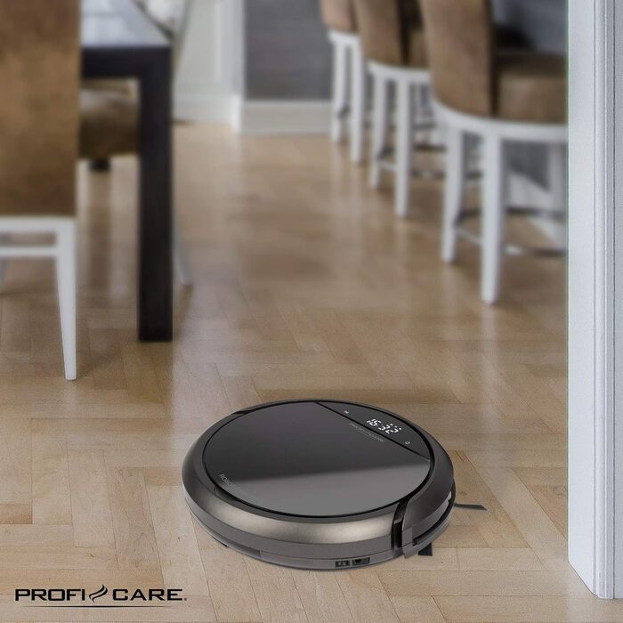 Робот-пилосос ProfiCare PC-BSR 3043 з керуванням голосом, HEPA-фільтром, автоповерненням, 4 режимами прибирання, Wi-Fi, розпізнаванням сходів та перешкод