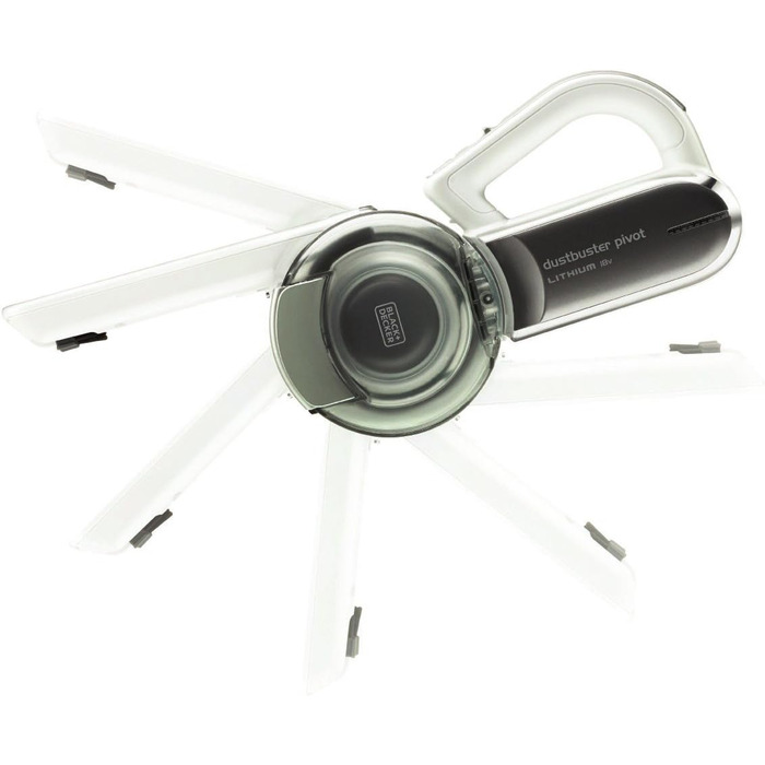 Акумуляторний ручний пилосос BLACK+DECKER Dustbuster Pivot PV1820L 18В, бездротовий, з настінною зарядною станцією, щілинною насадкою та щіткою для меблів