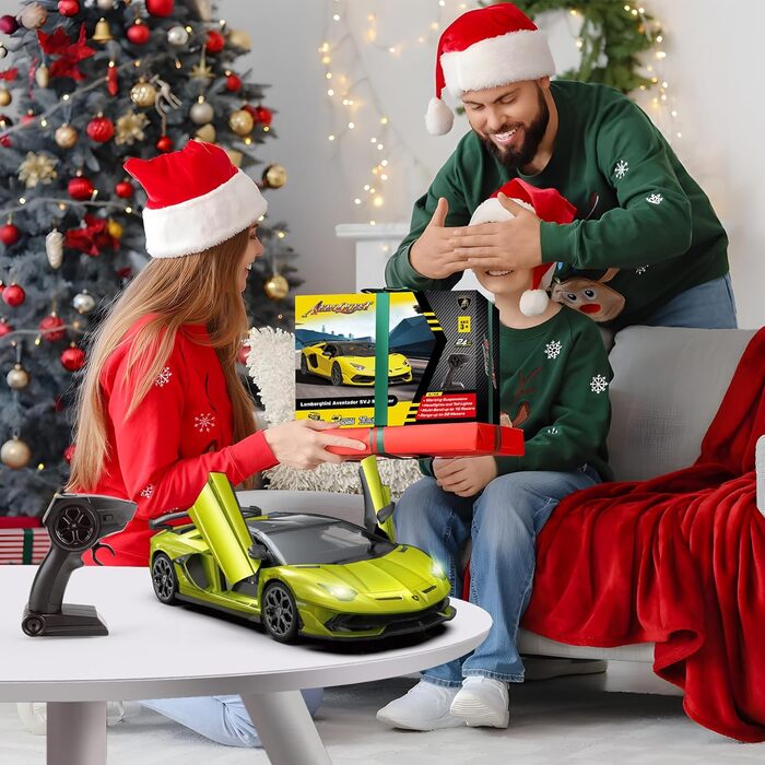 Радіокерований автомобіль Lamborghini 2.4GHz, офіційна ліцензія, зелений колір - іграшка для хлопчиків та дівчаток, подарунок на день народження