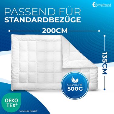 Всесезонна ковдра Schlafmond Medicus Clean 200x200 см, гіпоалергенна з терморегуляцією, бавовняна стібана ковдра, Made in Germany