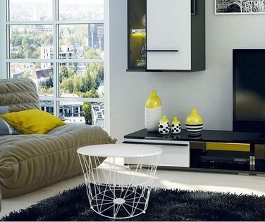 Журнальний стіл PrimoLiving Design XL, білий металевий кошик з дерев'яною кришкою, 50x40 см, стіл з місцем для зберігання, сучасний декор