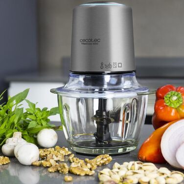 Електричний подрібнювач Cecotec TitanGlass 1000, 1л, 500Вт, 4 титанових ножів, 2 швидкості, з лопаткою