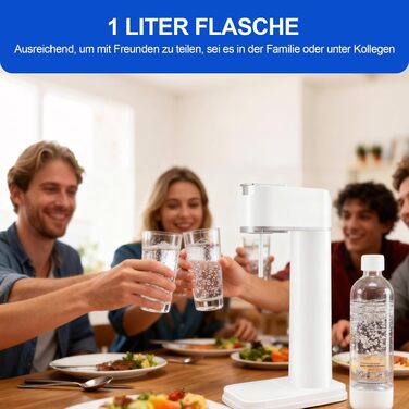 Сифон для газування води Sodastream (система Sodamaschine) з пляшкою 1 л, чорний, висота 40,5 см