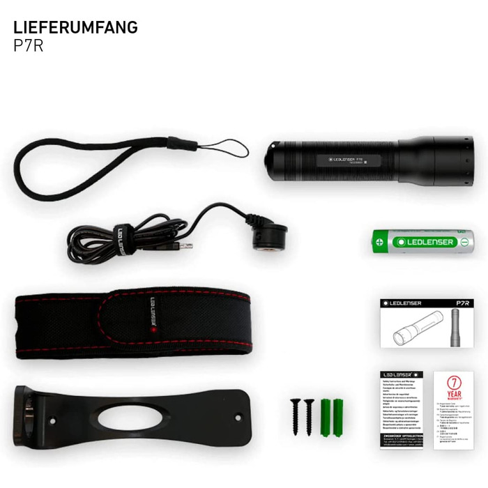 Ліхтарик Ledlenser P7R, акумуляторний, LED, 1000 люмен, 210 м, 40 годин, фокусування