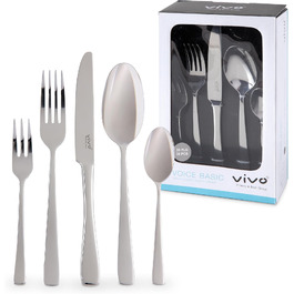 Набір столових приборів Villeroy & Boch Voice Basic 30 предметів для 6 осіб, нержавіюча сталь, придатний для мийки в посудомийній машині
