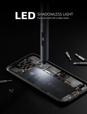 iFu Mini Електричний Шуруповерт Преміум 90 в 1: Точний Набір Викруток з LED Підсвіткою та Магнітними Бітами для Телефонів, Ноутбуків, Годинників, Камер