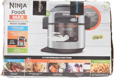 Мультиварка Ninja Foodi MAX 12-в-1 з SmartLid, 7,5 л, тиск, аерофритюр, повільне приготування, нержавіюча сталь, модель OL650EU