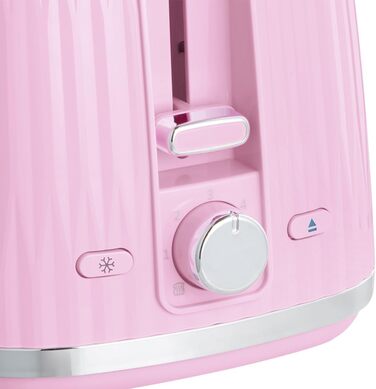 Тостер Russell Hobbs Eden для 2 скибок, рожевий - 6 режимів підсмажування, розморожування, підігрів, підйом, лоток для крихт, тримач для булочок