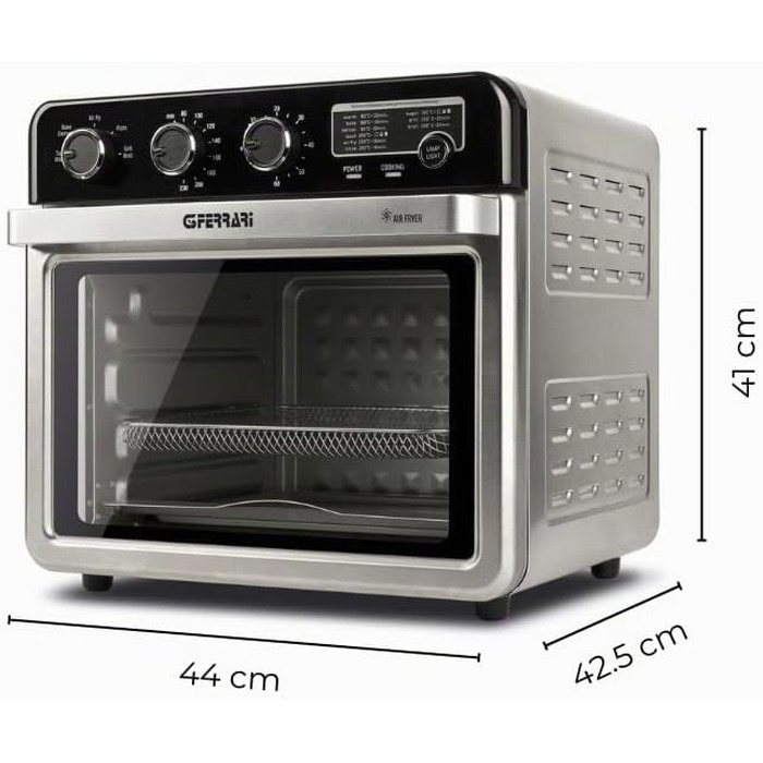 Мультифункціональна аерофритюрниця та BBQ-гриль G3 Ferrari Friggisano BBQ G10181, 2000 Вт, 10 л XXL, 8 програм, без диму, BPA- та PFOA-free, чорний/сріблястий