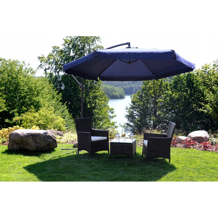 Садова парасолька з консоллю Funfit Garden, синя, 350 x 250 см
