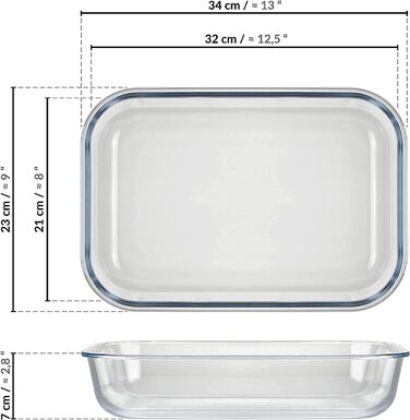 Набір скляних контейнерів для зберігання їжі Grizzly Glas, 6 шт по 320 мл та 1 шт 3600 мл, герметичні з клік-застібкою, для духовки, мікрохвильової печі та морозильника