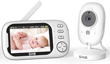 Відеоняня GHB з камерою та 3,5-дюймовим LCD-дисплеєм, електронний радіомонітор для дітей