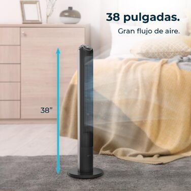Вентилятор вежа Cecotec EnergySilence 9090 Skyline Ionic 119 см, 45 Вт, Іонізатор, LED Touch, Пульт, 3 режими, Таймер 12 год, Обертання 70°, Чорний