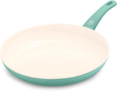 Сковорода GreenLife Soft Grip 30 см, керамічна антипригарна, PFAS-free, для плити та духовки, бірюзова, для здорового приготування