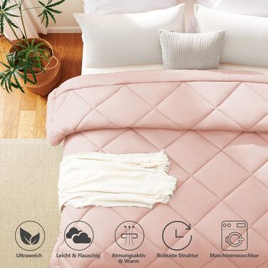 Всесезонна ковдра CozyLux 155x220 см, колір Blush Pink (ніжно-рожевий)