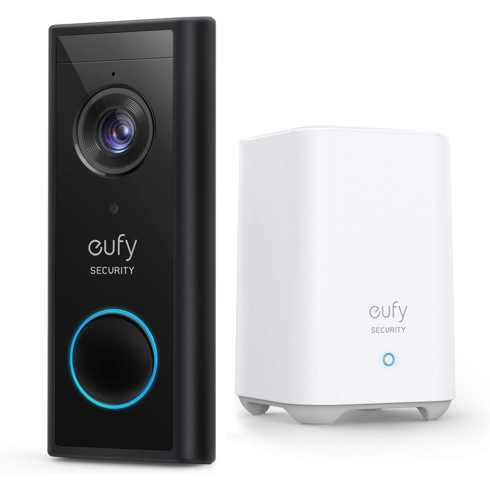 Eufy Security бездротовий відеодзвінок з акумулятором, 2K HD, камера для дверей, без підписок, розумне розпізнавання людей, двосторонній аудіозв'язок, сумісний з HomeBase 2