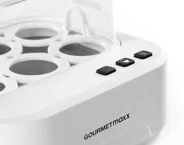 Електричний яйцеварка Gourmetmaxx на 6 яєць зі звуковим сповіщенням | Яйцеварка з функцією діркопроколювача, мірним стаканом та голосовим оповіщенням | 3 ступені нагріву для ідеально зварених яєць | Легке очищення та зручне використання