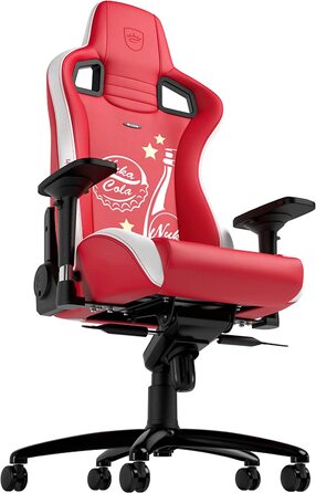 Ігрове крісло noblechairs Epic Nuka Cola, ергономічне, офісне, PU-шкіра, з підголівником та поперековою підтримкою, для користувачів до 120 кг і 185 см, спеціальна серія