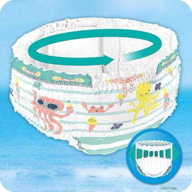 Одноразові підгузки для плавання Pampers Splashers, розмір 5/6 (14кг+), набір з 8 упаковок по 10 шт.