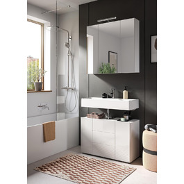 Набір меблів для ванної xonox.home Vira X2LA9B13, 2 предмети, білий глянцевий фасад, корпус меламін, з підсвіткою