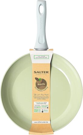 Сковорода Salter Earth 28 см, керамічна, антипригарна, без PFOA/PFAS/PTFE, для індукції, з бакелітовою ручкою, універсальна, легка у догляді