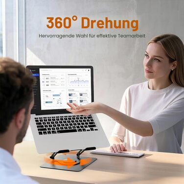 Підставка для ноутбука GRIFEMA GB1050: Регульована, складана, 360° поворотна, чорна - для MacBook, Dell, ноутбуків 11-17 дюймів