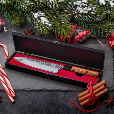 Японський ніж MITSUMOTO SAKARI Gyuto 22 см, ручка з рожевого дерева, сталь з високим вмістом вуглецю, в подарунковій коробці